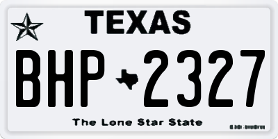 TX license plate BHP2327