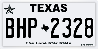 TX license plate BHP2328