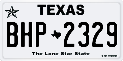 TX license plate BHP2329