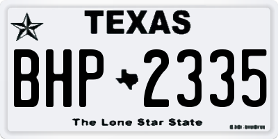 TX license plate BHP2335