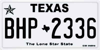 TX license plate BHP2336