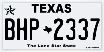 TX license plate BHP2337
