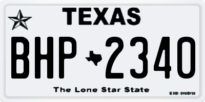 TX license plate BHP2340