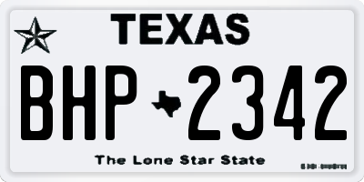 TX license plate BHP2342