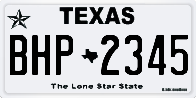 TX license plate BHP2345
