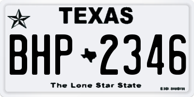 TX license plate BHP2346