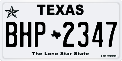 TX license plate BHP2347