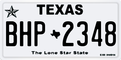 TX license plate BHP2348