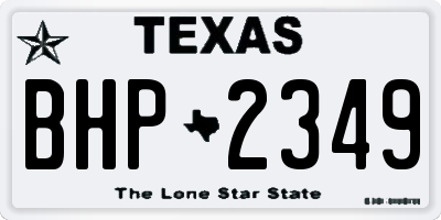 TX license plate BHP2349
