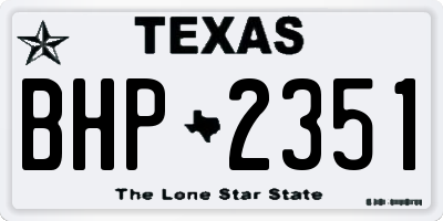 TX license plate BHP2351