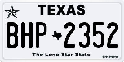 TX license plate BHP2352