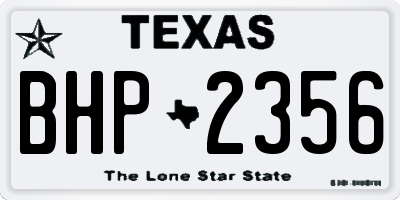 TX license plate BHP2356