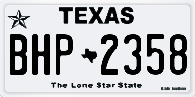 TX license plate BHP2358