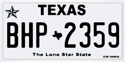 TX license plate BHP2359