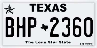TX license plate BHP2360