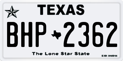 TX license plate BHP2362