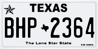 TX license plate BHP2364