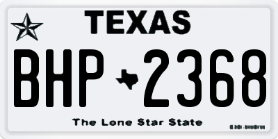 TX license plate BHP2368