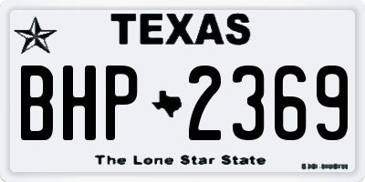 TX license plate BHP2369
