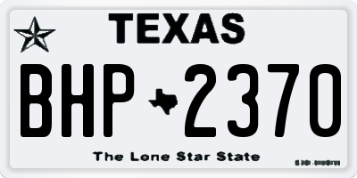 TX license plate BHP2370