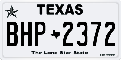 TX license plate BHP2372
