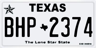 TX license plate BHP2374