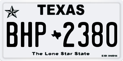 TX license plate BHP2380