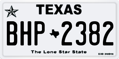 TX license plate BHP2382