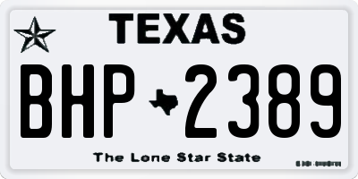 TX license plate BHP2389