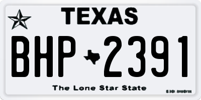 TX license plate BHP2391