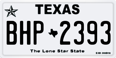 TX license plate BHP2393