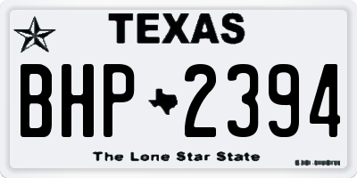 TX license plate BHP2394