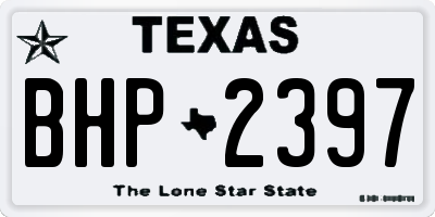 TX license plate BHP2397