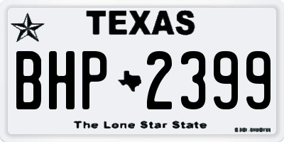 TX license plate BHP2399