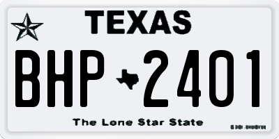 TX license plate BHP2401
