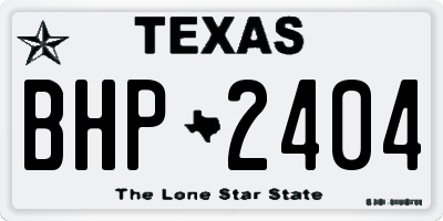TX license plate BHP2404