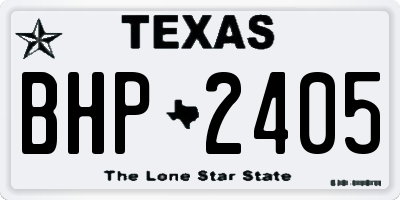 TX license plate BHP2405