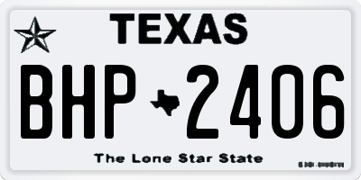 TX license plate BHP2406