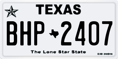 TX license plate BHP2407