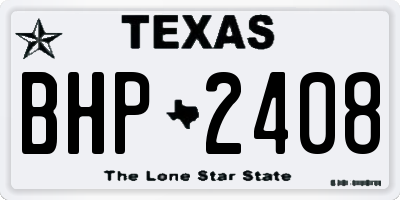 TX license plate BHP2408