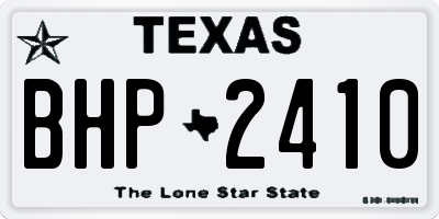 TX license plate BHP2410