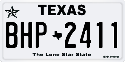 TX license plate BHP2411