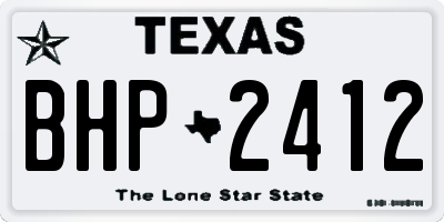 TX license plate BHP2412