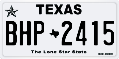 TX license plate BHP2415