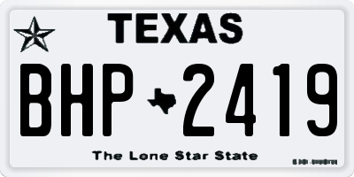 TX license plate BHP2419
