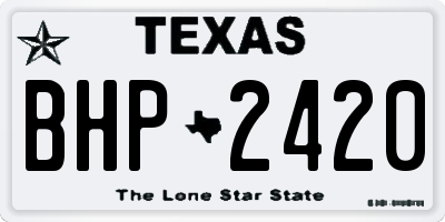 TX license plate BHP2420