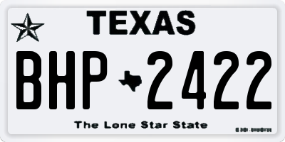 TX license plate BHP2422