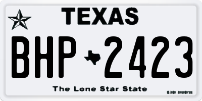 TX license plate BHP2423