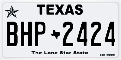 TX license plate BHP2424