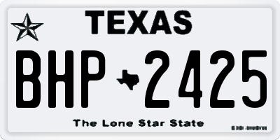 TX license plate BHP2425